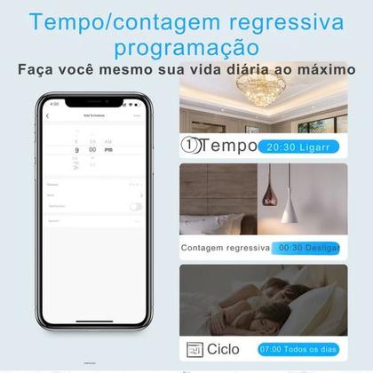 Imagem de Interruptor Smart Wi-fi Touch 3 Botões Com Alexa/google