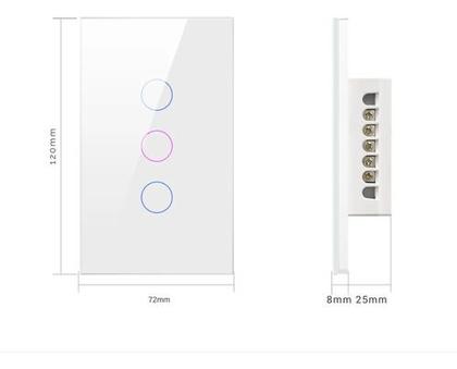 Imagem de Interruptor Smart Wi-fi Touch 3 Botões Com Alexa/google