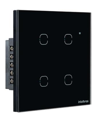 Imagem de Interruptor Smart Wi-Fi Touch 4 teclas EWS 1004 Preto