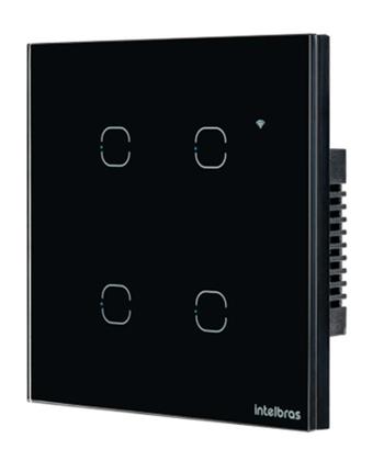 Imagem de Interruptor Smart Wi-Fi Touch 4 teclas EWS 1004 Preto