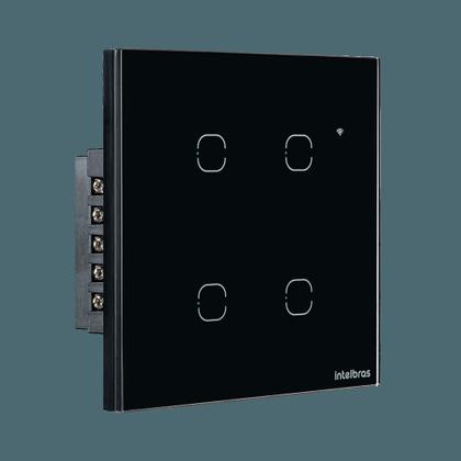 Imagem de Interruptor Smart Wi-Fi Touch 4 teclas EWS 1004 Preto Intelbras