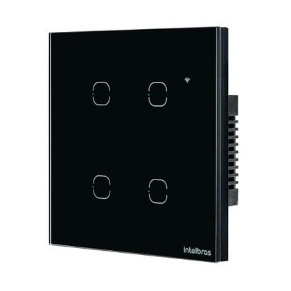 Imagem de Interruptor Smart Wi-Fi Touch 4 teclas EWS 1004 Preto Intelbras