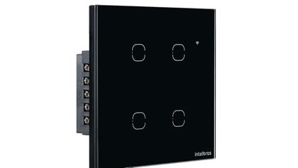 Imagem de Interruptor Smart Wi-Fi Touch 4 teclas Preto EWS 1004 Intelbras