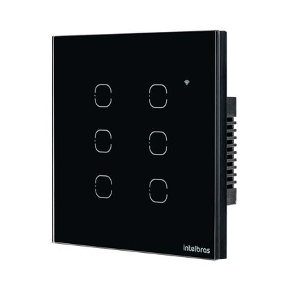 Imagem de Interruptor smart wi-fi touch 6 teclas preto ews 1006