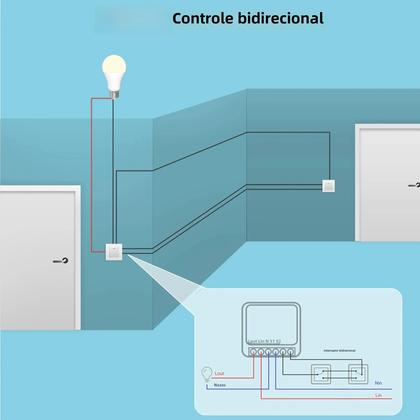 Imagem de Interruptor Smart WiFi 16A Tuya Mini - Controle de 2 Vias para Automação Residencial (Alexa e Google)