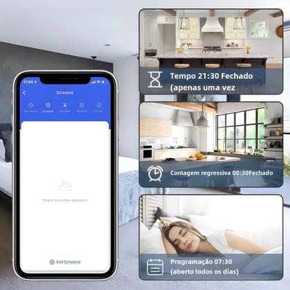 Imagem de Interruptor Smart WiFi Tuya 16A/20A - Controle Remoto RF433MHz - Mini Painel Redondo LED