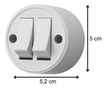 Imagem de Interruptor sobrepor 2 teclas simples fame 10a cinza