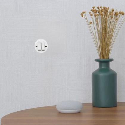 Imagem de Interruptor sobrepor 2 teclas simples fame 10a cinza