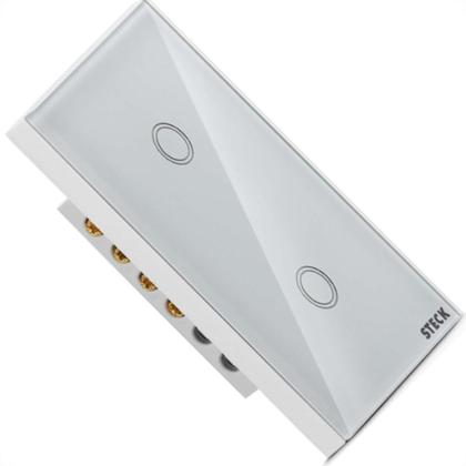 Imagem de Interruptor Steck Smarteck 2 Modulos Touch Wi-Fi Bivolt Branco - Smci2Bs1