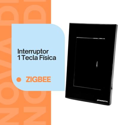 Imagem de Interruptor Tecla Fisica 1 Botao Zigbee com Led NovaDigital PRETO