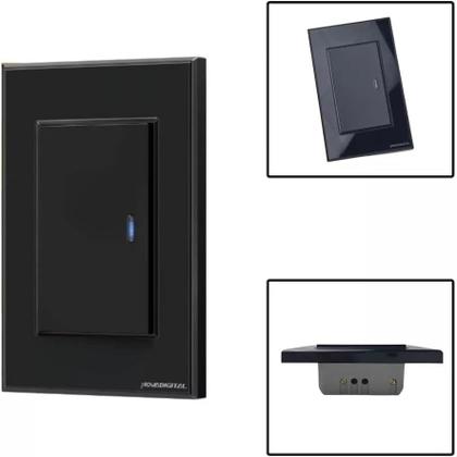 Imagem de Interruptor Tecla Fisica 1 Botao Zigbee com Led NovaDigital PRETO