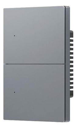 Imagem de Interruptor Tecla Fisica 2 Botões Zigbee com Led NovaDigital Grafite - Cinza