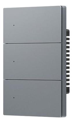 Imagem de Interruptor Tecla Fisica 3 Botões Zigbee com Led NovaDigital Grafite - Cinza