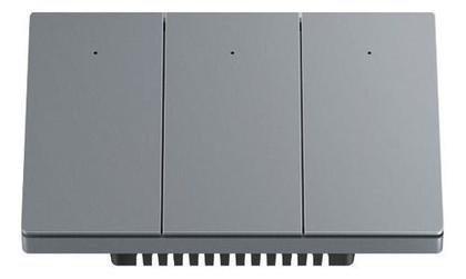 Imagem de Interruptor Tecla Fisica 3 Botões Zigbee com Led NovaDigital Grafite - Cinza