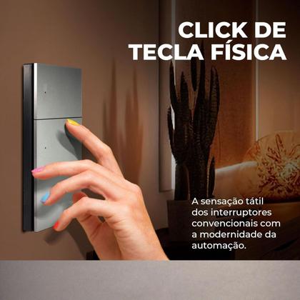 Imagem de Interruptor Tecla Fisica 3 Botões Zigbee com Led NovaDigital Grafite - Cinza