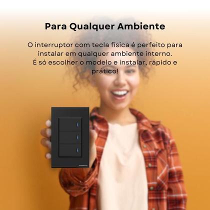 Imagem de Interruptor tecla Fisica com Led 1 boão Zigbee Branco NovaDigital -NFZB-1-W