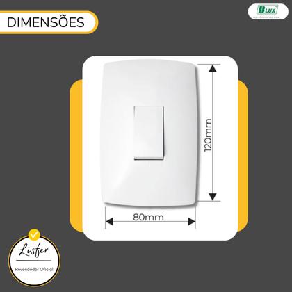 Imagem de Interruptor Tecla Paralela Vertical Com Placa Branca - B.Lux