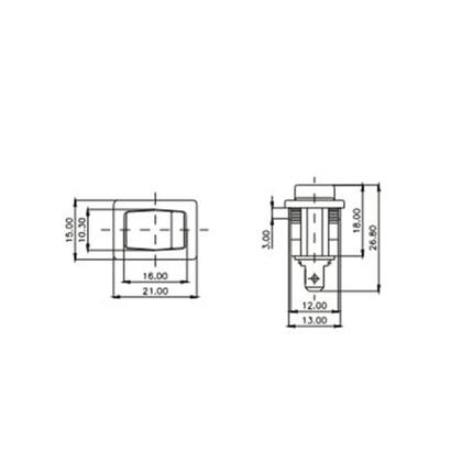 Imagem de Interruptor Tecla Unipolar 3 Posições 16103 3a 6a Margirius