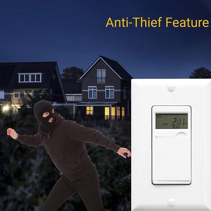 Imagem de Interruptor temporizador digital ENERLITES HET01-C 7 dias 18 ON/OFF, pacote com 2