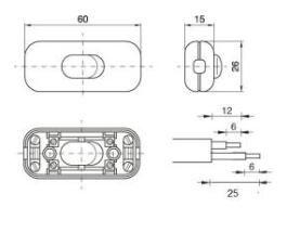 Imagem de Interruptor termoplástico branco centro de cordão