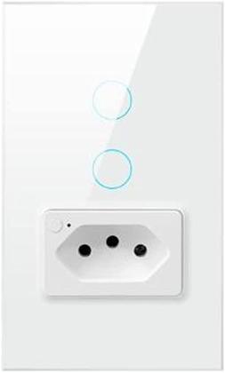 Imagem de Interruptor Tomada 2 Botões Inteligente Touch Tuya Alexa