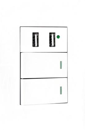 Imagem de Interruptor Tomada 2 Usb De Parede Universal Bivolt 2.1A 5V