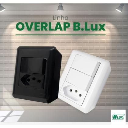 Imagem de Interruptor tomada de sobrepor 1 tecla simples preta Blux