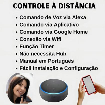 Imagem de Interruptor Tomada Digital Inteligente 2 Botões Wi-fi Alexa