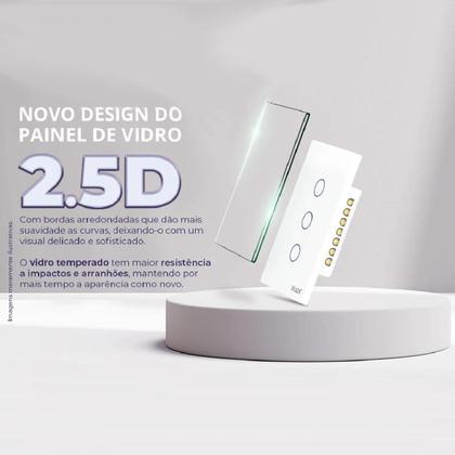 Imagem de Interruptor Touch 2.5D Inteligente 3Botões Wifi -Branco