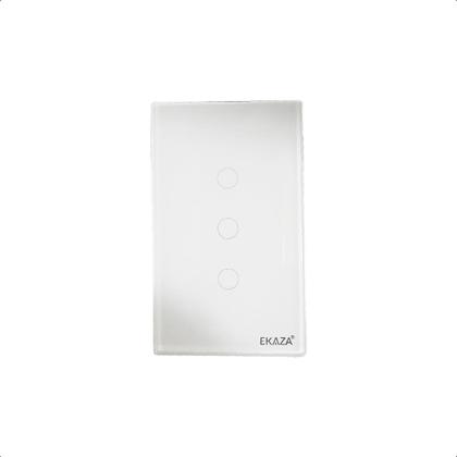 Imagem de Interruptor Touch 2.5D Inteligente 3Botões Wifi -Branco