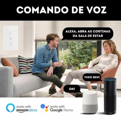Imagem de Interruptor Touch Cortina Smart Inteligente Jwcom Branco
