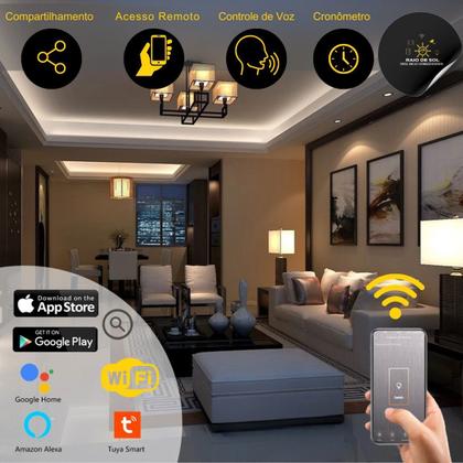 Imagem de Interruptor Touch Inteligente Wi-Fi Ekaza 1 Botão Branco