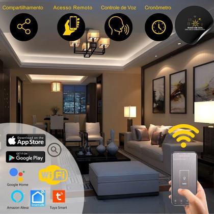 Imagem de Interruptor Touch Inteligente Wi-Fi EKAZA  2 Botões Branco