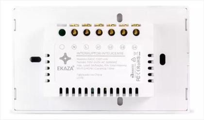 Imagem de Interruptor Touch Inteligente Wi-Fi Ekaza 4 Botões Branco