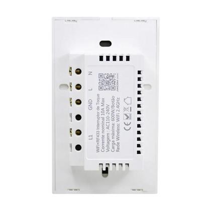 Imagem de Interruptor Touch Inteligente Wi-Fi Rf 433Mhz Jwcom 1 Botão