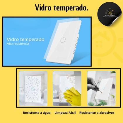 Imagem de Interruptor Touch Inteligente Wi-Fi Rf 433Mhz Jwcom 2 Botões