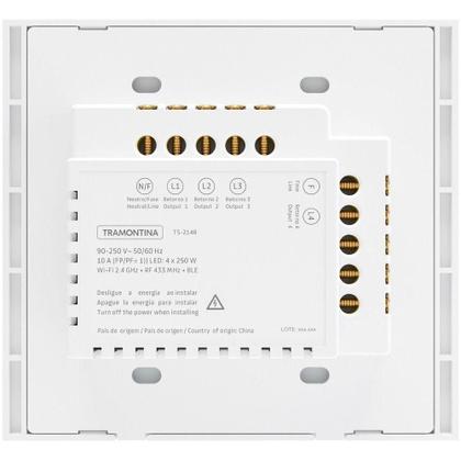 Imagem de Interruptor Touch Smart 4x4 Tramontina Branco 4 Canais Tramontina