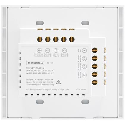 Imagem de Interruptor Touch Smart 4x4 Tramontina Branco 6 Canais