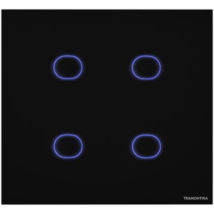Imagem de Interruptor Touch Smart 4x4 Tramontina Preto 4 Canais