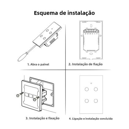Imagem de Interruptor Touch Smart WiFi Tuya Requer Fio Neutro Dos EUA 1/2/3/4 Gang Alexa Google Home