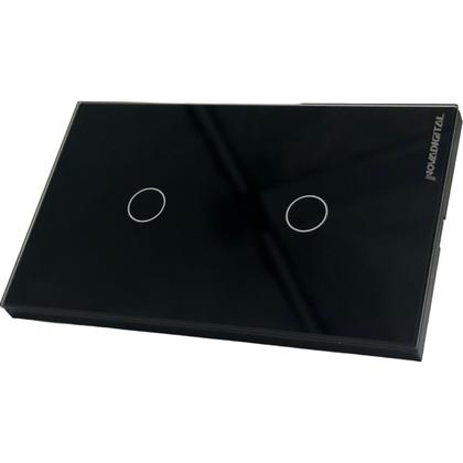 Imagem de Interruptor Touch Wi-Fi com 2 Botões Novadigital Preto LITE-WS2