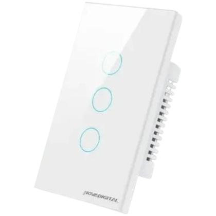 Imagem de Interruptor Touch Wi-Fi com 3 Botões Novadigital Branco LITE-WS3 Casa inteligente