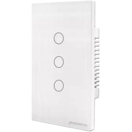 Imagem de Interruptor Touch Wi-Fi com 3 Botões Novadigital Branco LITE-WS3 Casa inteligente