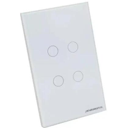 Imagem de Interruptor Touch Wi-Fi com 4 Botões Novadigital Branco LITE-WS4 Casa Inteligente