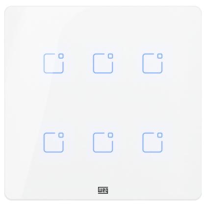 Imagem de Interruptor Touch WI-FI + RF Com Placa 4X4 Whome 6 Teclas