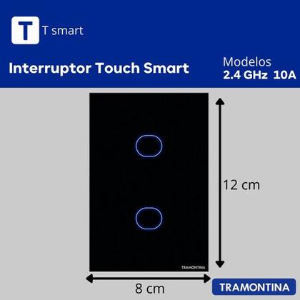 Imagem de Interruptor Touch Wi-fi Smart 2 Canais Alexa Tramontina
