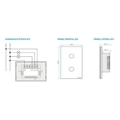 Imagem de Interruptor Touch Wi-Fi Smart Tramontina Branco com 2 Canais