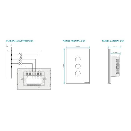 Imagem de Interruptor Touch Wi-Fi Smart Tramontina Branco com 3 Canais