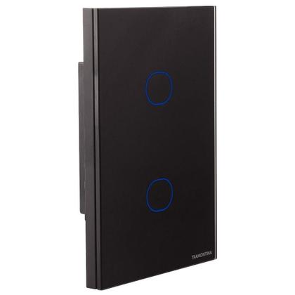 Imagem de Interruptor Touch Wi-fi Smart Tramontina Preto Com 2 Canais