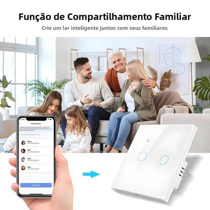 Imagem de Interruptor Touch WiFi Inteligente EU 1/2/3/4 Gang, Fio Neutro Necessário, Compatível Com Alexa E
